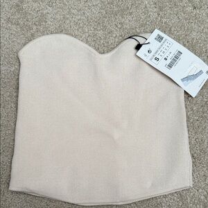 Zara Cream Strapless Top